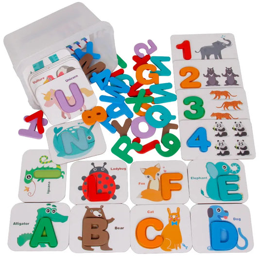 Wooden Wonders: Alphabet and Numbers Matching Games