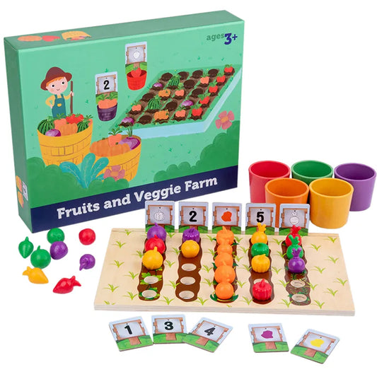 Garden Harvest Cups: Counting, Shape Matching, and Color Fun