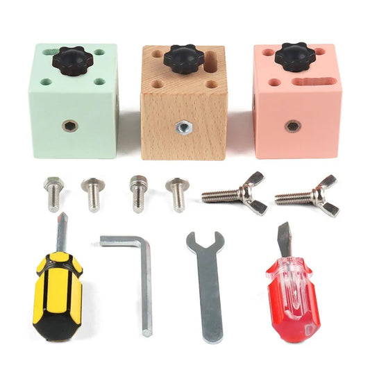 Wooden Screw Bolt Busy Cube