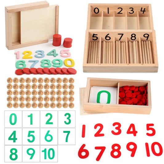 Counting Carousel: Montessori Math Set with Flash Cards
