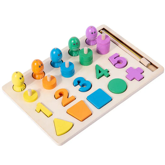 Shape Fisherman's Quest: Wooden Toy for Counting and Sorting