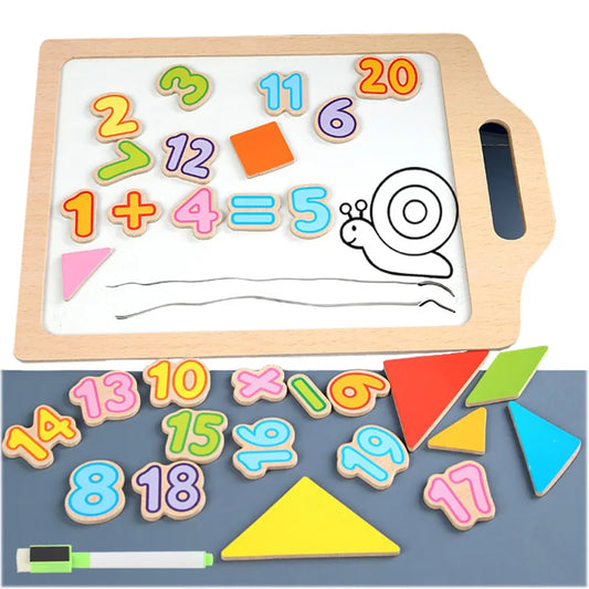 Magnetic Alphabet Artistry: Tangram Puzzle Drawing Board