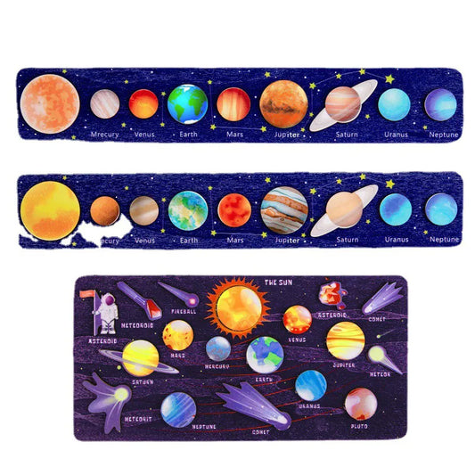 Wooden Space Planet Puzzles - Universe Matching Game